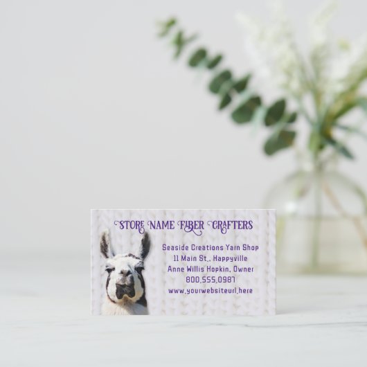 Llama Yarn Shop Fiber Seller 名刺 (スタンド正面)