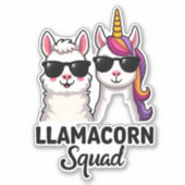 Llamacorn Squad Funny Unicorn Llama Squad Christma シール (正面)