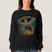 Llamadillo Illustration – Llama Armadillo Funny スウェットシャツ (正面)