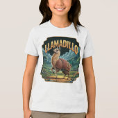Llamadillo Illustration – Llama Armadillo Funny トライブレンドＴシャツ (正面)