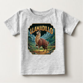 Llamadillo Illustration – Llama Armadillo Funny ベビーTシャツ