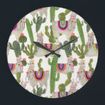 Llamaramaのコレクションパターン ラージ壁時計<br><div class="desc">あなたのまわりで世界に高め、加えるためにプロダクトまたはwallartの部分のこの新しく創造的なラマパターンを楽しんで下さい。 芸術家: ビクトリアBorges</div>