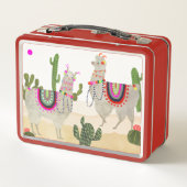Llamaramaのコレクション|かわいいLllamas メタルランチボックス (裏面)