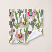 Llamaramaコレクションパターン バスタオルセット (ウォッシュタオル)