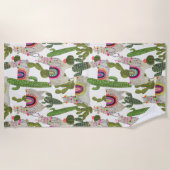 Llamaramaコレクションパターン ビーチタオル (正面)