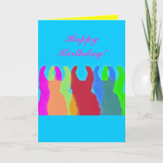 Llamas 5 in Bright Graphic Llama Colors カード (正面)