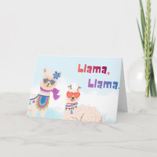 Llamas Celebrating Birthmamas カード