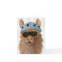 Llamas in Shades: 1月グリーティングカード4"x5.6"