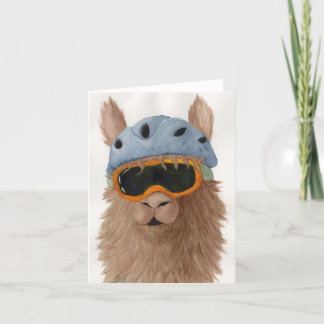 Llamas in Shades: 1月グリーティングカード4"x5.6" シーズンカード