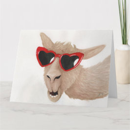 Llamas in Shades: 2月グリーティングカード8.5"x11" サンキューカード