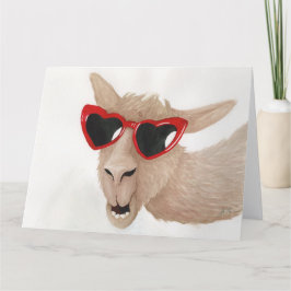 Llamas in Shades: 2月グリーティングカード8.5"x11" サンキューカード