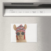 Llamas in Shades: 7月マグネット3.5"x2.5" マグネット (インサイチュ (食洗機))