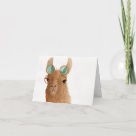Llamas in Shades: 9月グリーティングカード4"x5.6" シーズンカード
