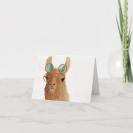 Llamas in Shades: 9月グリーティングカード4"x5.6" シーズンカード