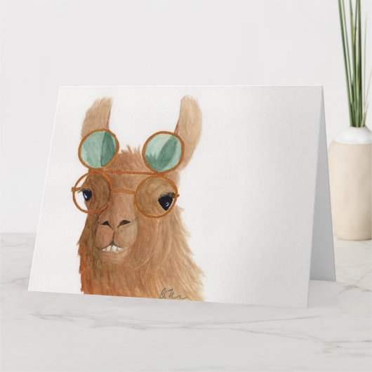 Llamas in Shades: 9月グリーティングカード8.5"x11" サンキューカード (正面)