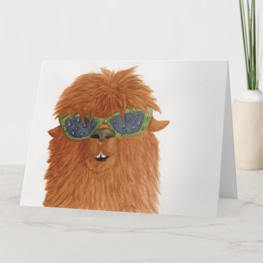Llamas in Shades: April Greeting Card 8.5"x11" サンキューカード (正面)
