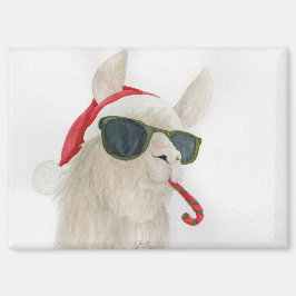 Llamas in Shades: December Magnet 3.5"x2.5" マグネット
