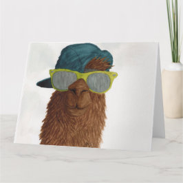 Llamas in Shades: June Greeting Card 8.5"x11" サンキューカード