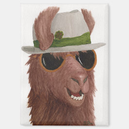 Llamas in Shades: March Magnet 2.5"x3.5" マグネット