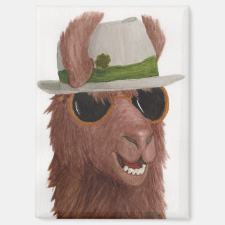 Llamas in Shades: March Magnet 2.5"x3.5" マグネット