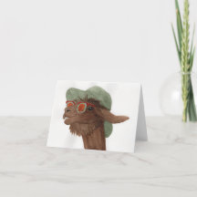 Llamas in Shades: November Greeting Card 4"x5.6"