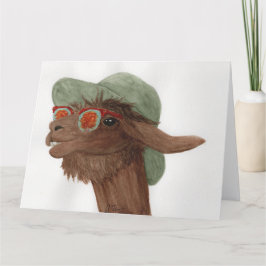 Llamas in Shades: November Greeting Card 8.5"x11" サンキューカード