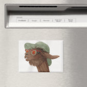 Llamas in Shades: November Magnet 3.5"x2.5" マグネット (インサイチュ (食洗機))