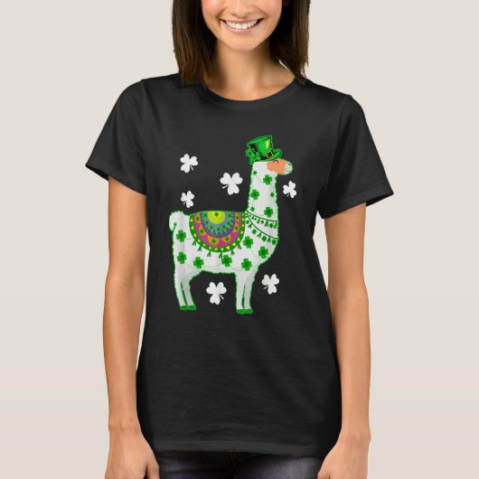 Llamas Lover Leprechaun Llama St. Patrick's Day Tシャツ (正面)