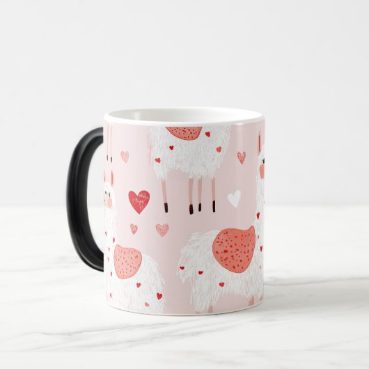 Llamas pattern valentines モーフィングマグカップ (正面左)