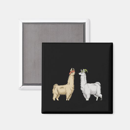 Llamas With Hats Carl  マグネット (正面/裏面)