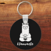 Llamaste - かわいいヨガ愛好家のギフト、愛らしいラマF キーホルダー (正面)