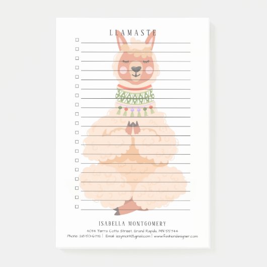 Llamaste | 面白いラマ パーソナライズド ポストイット (正面)