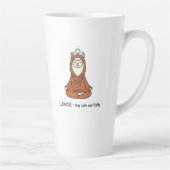 "Llamaste - stay calm and fluffy" カフェラテマグ (右)