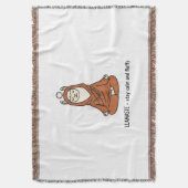 "Llamaste - stay calm and fluffy" スローブランケット (正面縦)