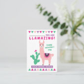 Llamazing Pink Llama Girls Classroom Valentines 名刺 (スタンド正面)
