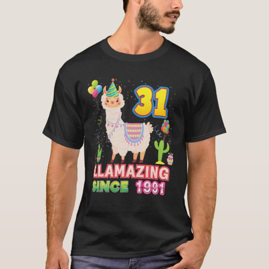 Llamazing Since 1991 Amazing Llama 31St Birthday 3 Tシャツ (正面)