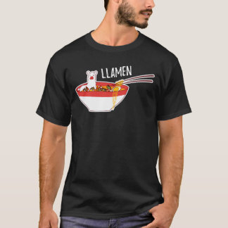 Llamenのアルパカの恋人のためのおもしろいなラマのラーメンのギフト Tシャツ