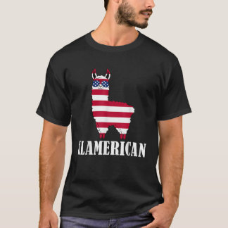 Llamerican Llama 7月4日USAラマ・アメリカ Tシャツ