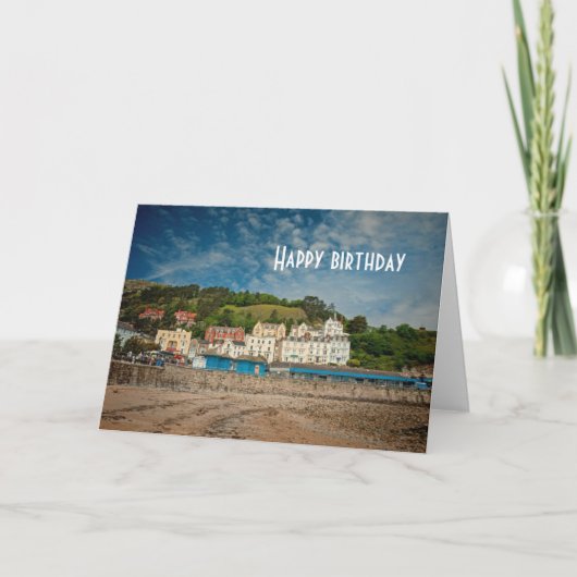 Llandudno風光明媚な沿岸ビーチビューでウェールズUK カード (正面)