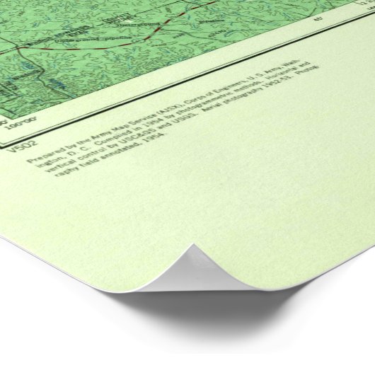 Llano TX Topo Map ポスター (角)