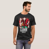 Llanon Wales Welsh Flag Y Ddraig Goch Dragon Tシャツ (正面フル)