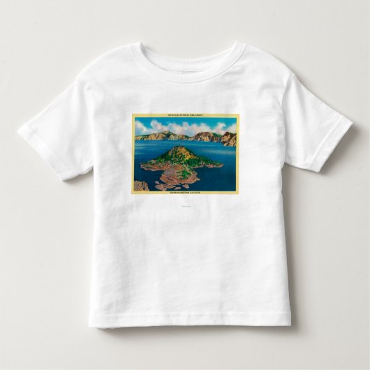 Llao CliffCrater湖からの魔法使いの島、または トドラーTシャツ (正面)