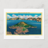 Llao CliffCrater Lakeのウィザード島 ポストカード (正面)