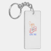 Llavero acrílico Super mom love you キーホルダー (正面左)