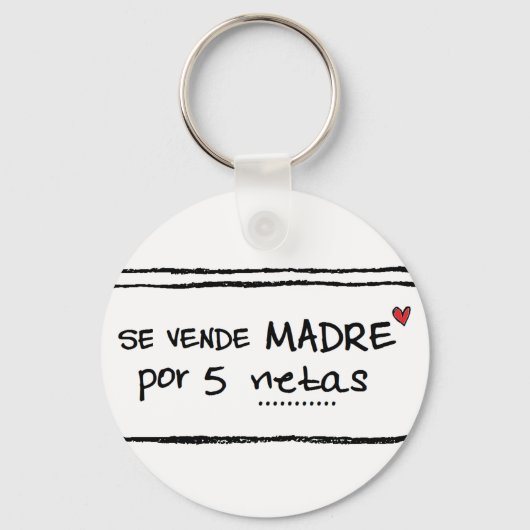 Llavero de "se vende madre por 5 netas" キーホルダー (正面)