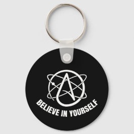 Llavero metálico circular de ateísmo y ciencia. キーホルダー