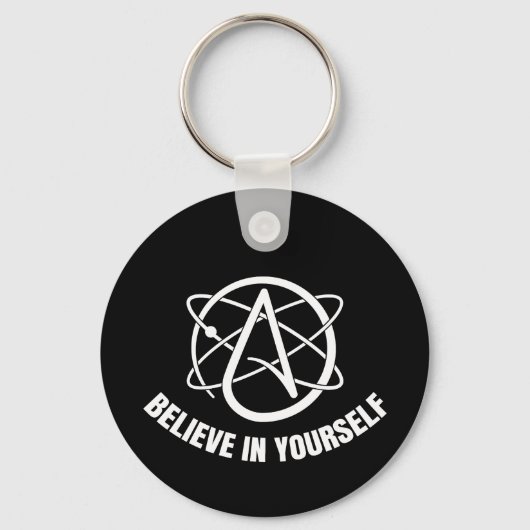 Llavero metálico circular de ateísmo y ciencia. キーホルダー (正面)