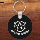 Llavero metálico circular de ateísmo y ciencia. キーホルダー (正面)