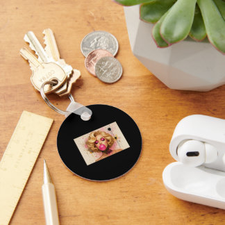 Llavero Pop Art Glam – Mujer Rubia con Chicle キーホルダー