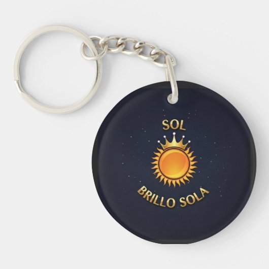 Llavero Redondo “Sol Brillo Sola” – Estilo Compact キーホルダー (正面)